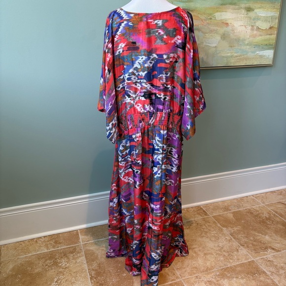 Aztec Coastal Dopamine Vibrant Multicolor Stretch Maxi Dress Sz 3X - Picture 5 of 9